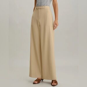 Rihoas Beige Natural Waisted Straight Pants